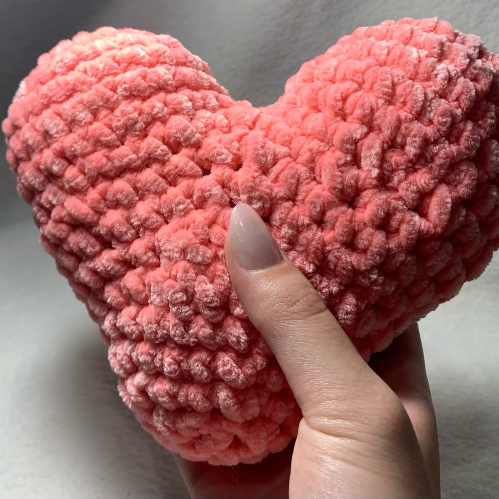 Pink Stuffed Crochet Heart